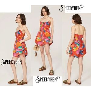 Farm Rio Red Ombre Chita Organic Cotton Romper Small